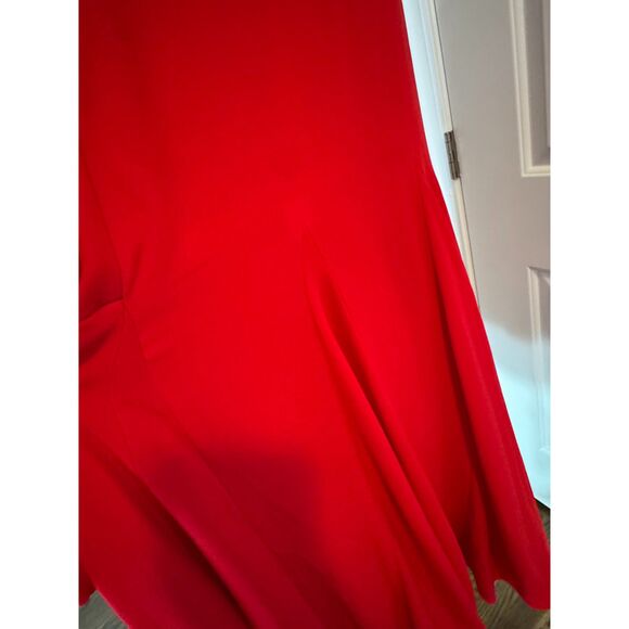 ❤️ Ann Taylor NWT Mock Neck A-Line Pleated Dress • Red • Size L • Holiday Party - Picture 4 of 9